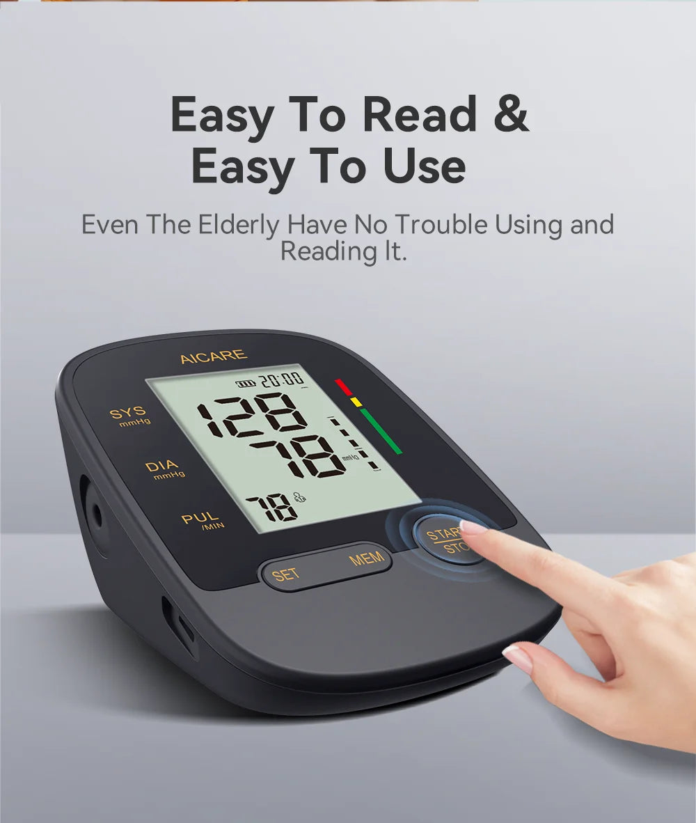 Aicare Digital Blood Pressure Monitor Medical Upper Arm Sphygmomanometer Automatic Tensiometer‌ Blood Pressure Meter 2 Users