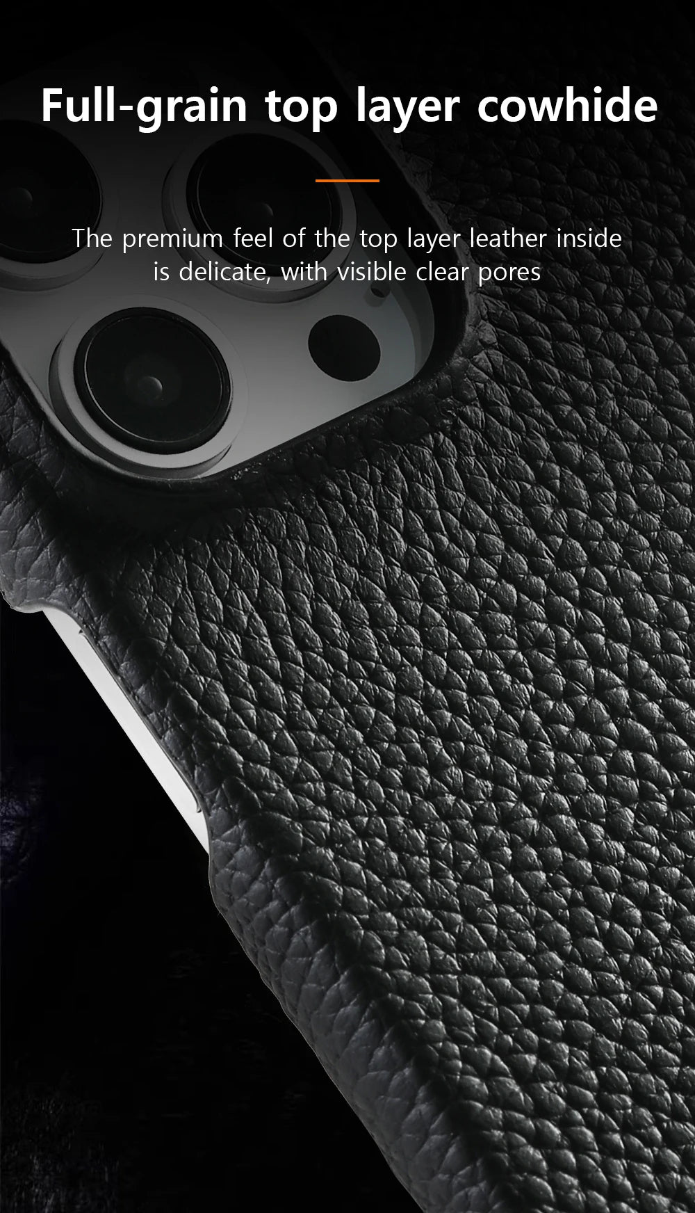 iPhone 16 Pro Max Genuine Leather Case | Slim Shock-Absorbing Cover Tidesmit