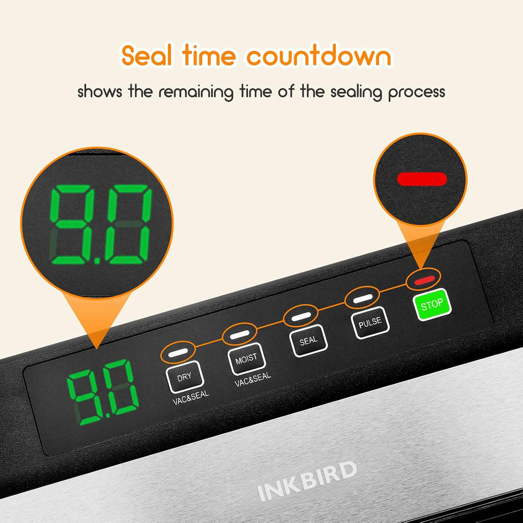 INKBIRD 3rd Vacuum Sealer with Starter Kit -80KPA Strong Suction Kitchen Household Food Vacuum Sealer Machine for Meat,Vegetable