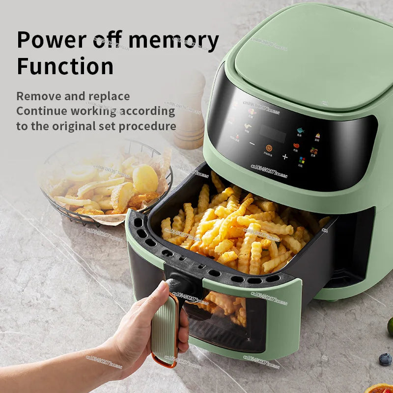 Visual 5-liter Large Capacity Air Fryer Multi-functional Household Touchscreen Color Display Electric Fryer