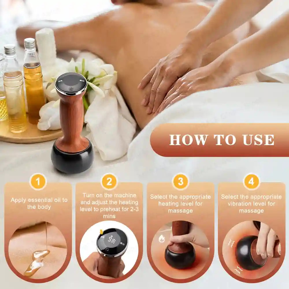 Electric Bian Stone Massager: Wireless Heat Therapy & Guasha Tool Back Massage Instrument Tidesmit