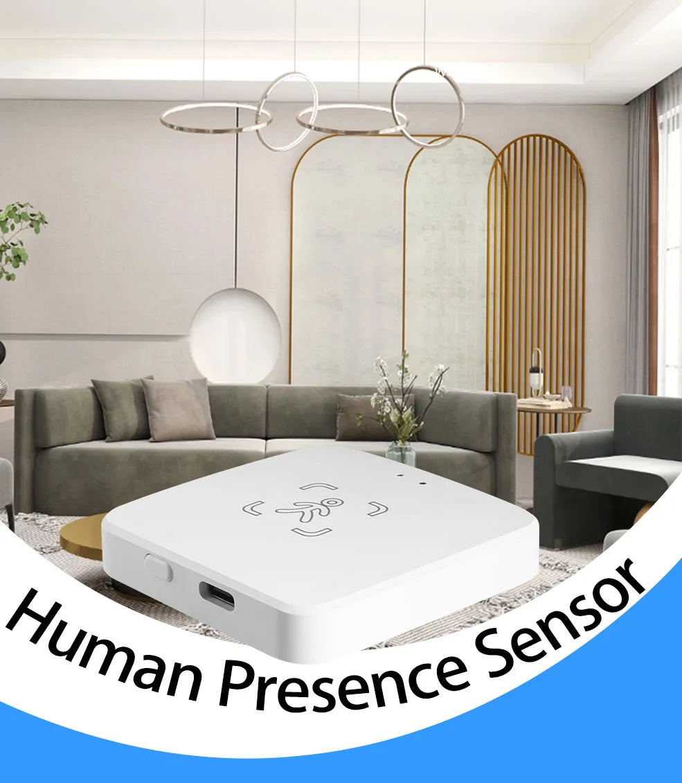 Tuya WiFi / Zigbee Human Presence Detector 24G,Luminance/Distance Detection, Smart Human Body PIR Sensor Support Home Assistant
