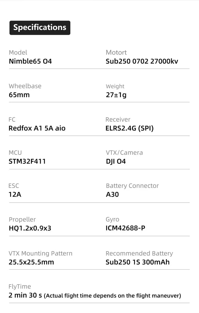 Tidesmit Nimble65 65mm 1S HD O4 ELRS Tiny Whoop FPV Drone Tidesmit