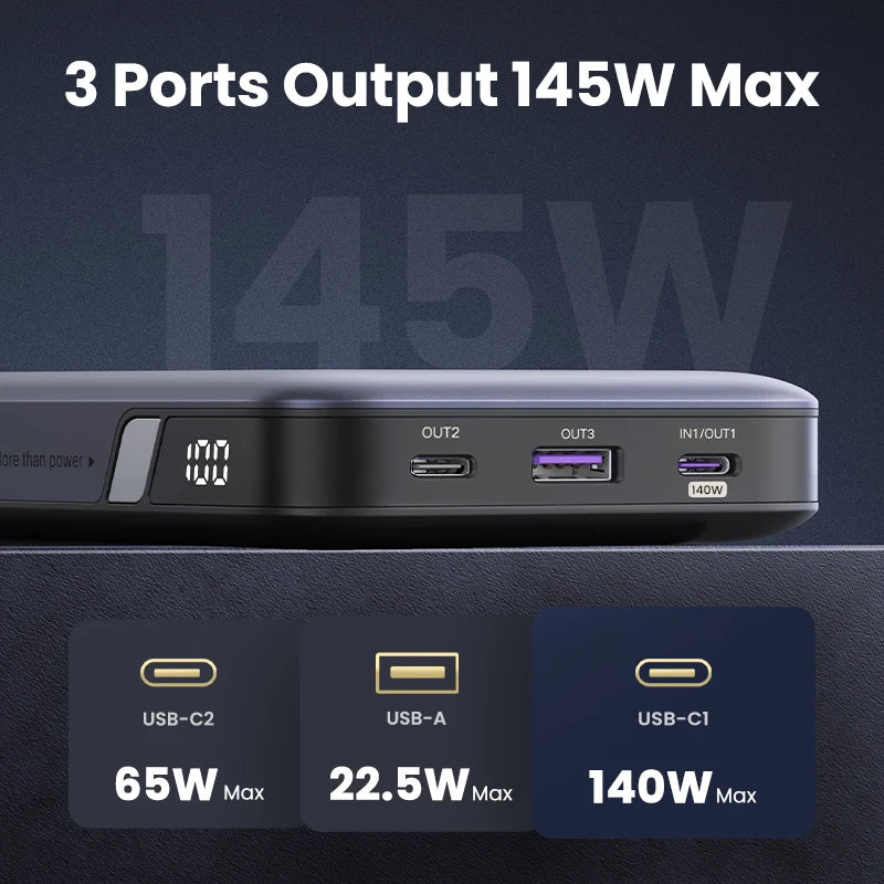 Tidesmit 145W Fast Charging Power Bank 25000mAh for MacBook Pro Tidesmit