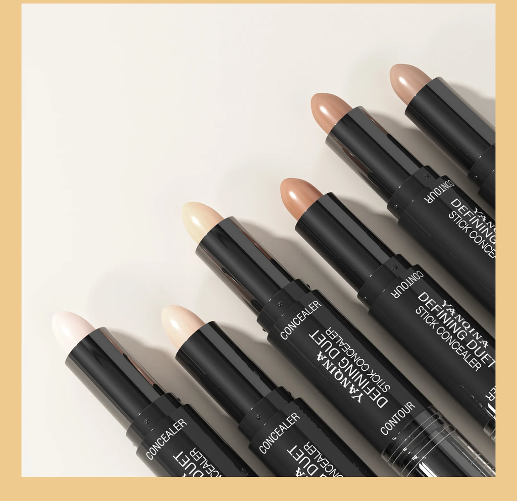 Tidesmit Contour Stick Duo highlight and shadow cream shade swatch for natural finish full coverage face makeup