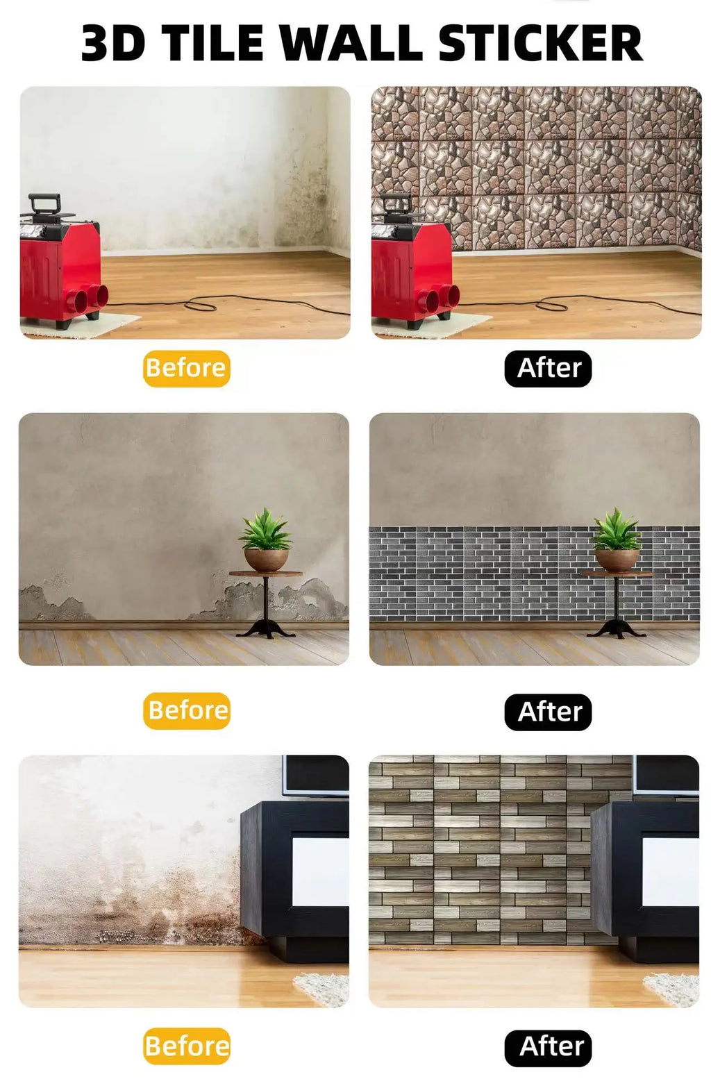 10/20Pcs Peel and Stick Tile Backsplash Thicker Design Marble Tiles 12"X12" Stick on Backsplash Self Adhesive Tiles for Any Room