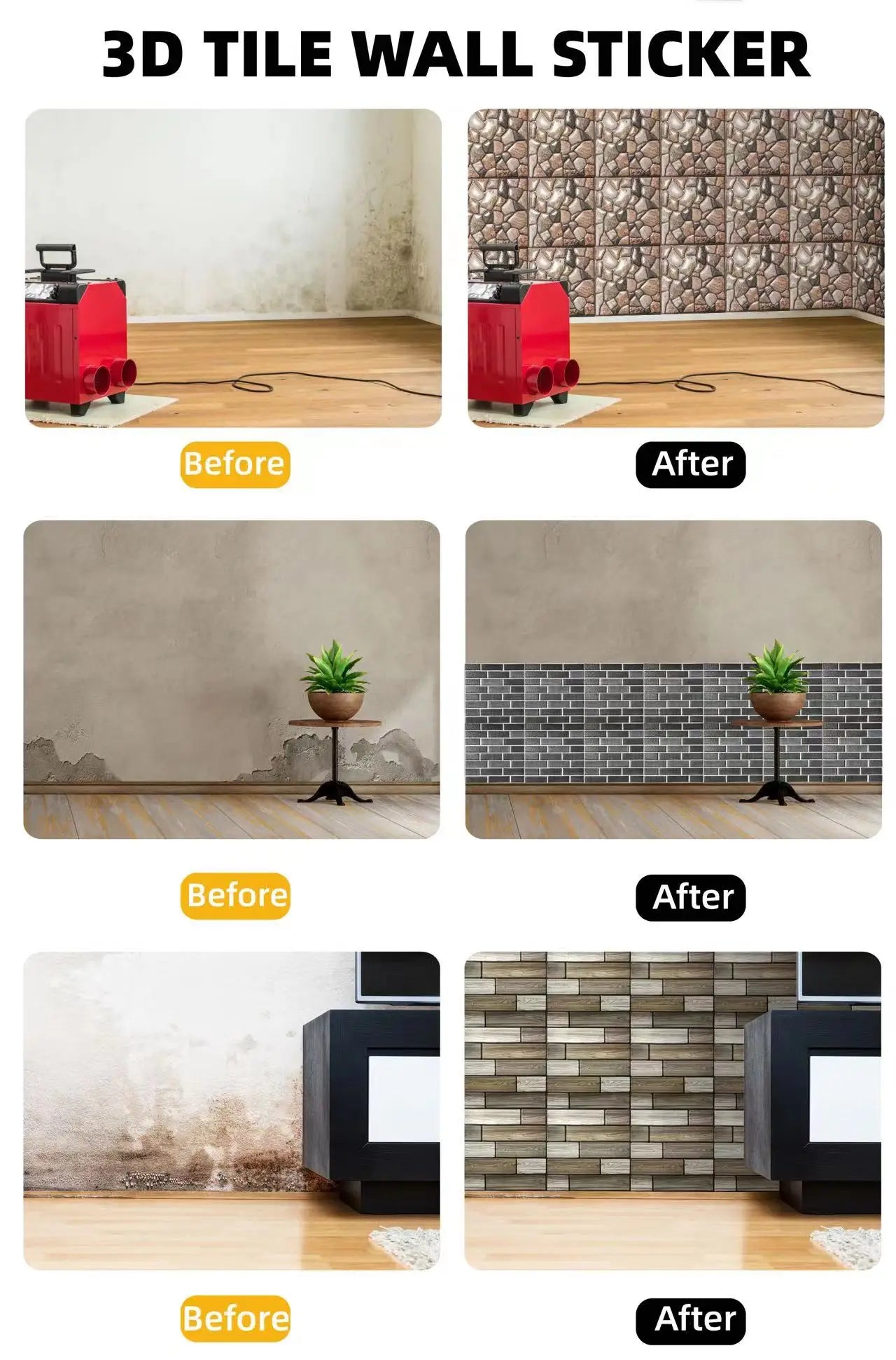 10/20Pcs Peel and Stick Tile Backsplash Thicker Design Marble Tiles 12"X12" Stick on Backsplash Self Adhesive Tiles for Any Room