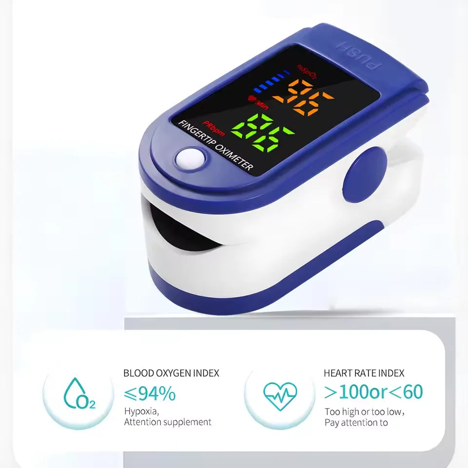 Fingertip Pulse Oximeter SpO2 Monitor Oxygen Saturation Monitor Pulse Rate Measuring Gauge Device Heart rate monitor