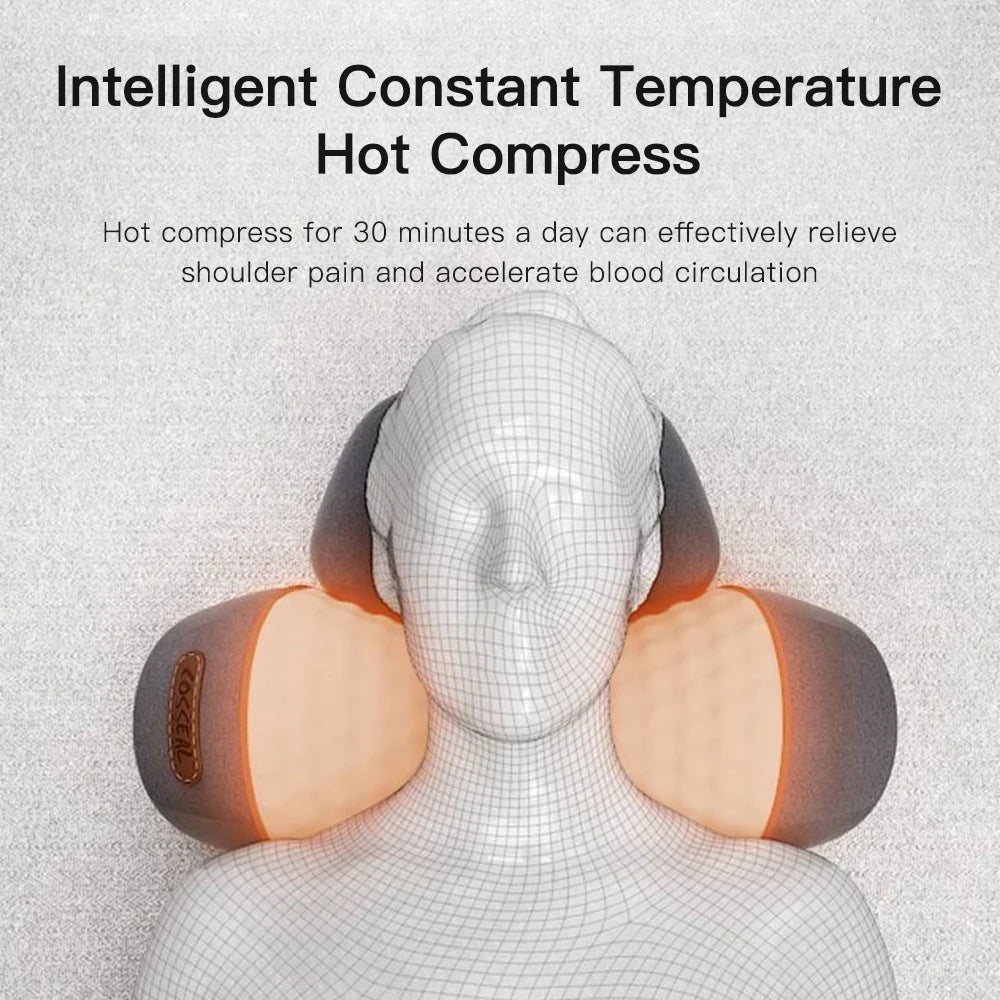 Electric Neck Massage Pillow with Heat Therapy and Vibration - Tidesmit Massage Cushion Tidesmit