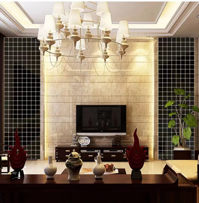 100pcs DIY Mosaic Mirror Wall Stickers Self Adhesive 3D Acrylic Square Wall Decals Tiles Background Home Decor 2x2cm 3x3cm 4x4cm