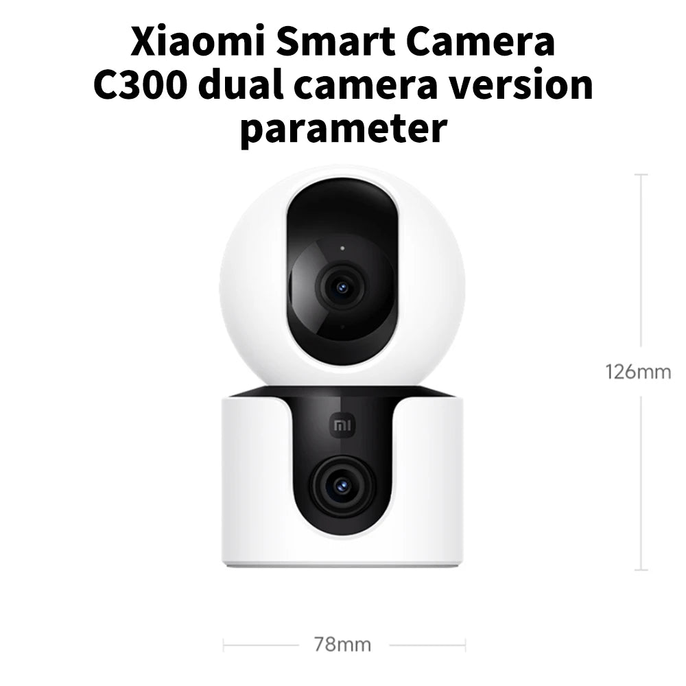 Xiaomi Smart Camera C300 Dual Lens PTZ 360° AI Detection 3 Million Pixels Full Color Night Vision WiFi 6 Home Security Mi Home C