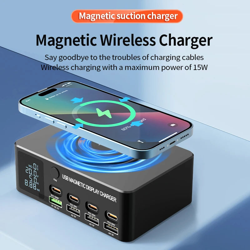 220W GaN USB-C Fast Charger Station for Multi-Device Charging Tidesmit