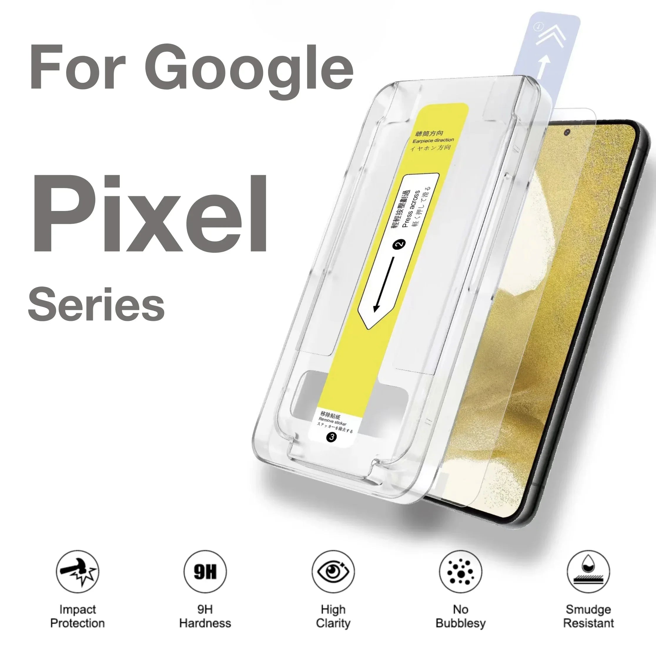 Google Pixel 8 Pro Tempered Glass Screen Protector with Install Kit Tidesmit