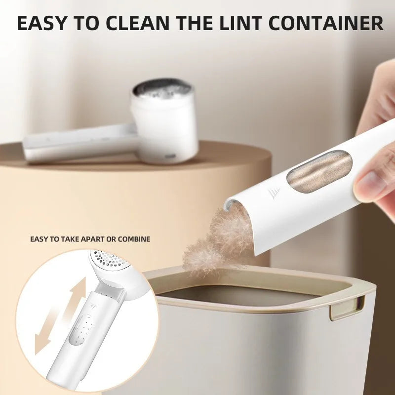 Tidesmit USB rechargeable fabric shaver with LED display showing 6-blade electric lint remover precision settings