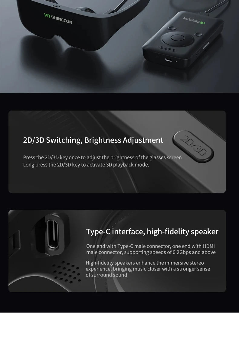 Tidesmit AiO8 Smart Glasses: 1000-Inch VR Display 1058PPI Tidesmit