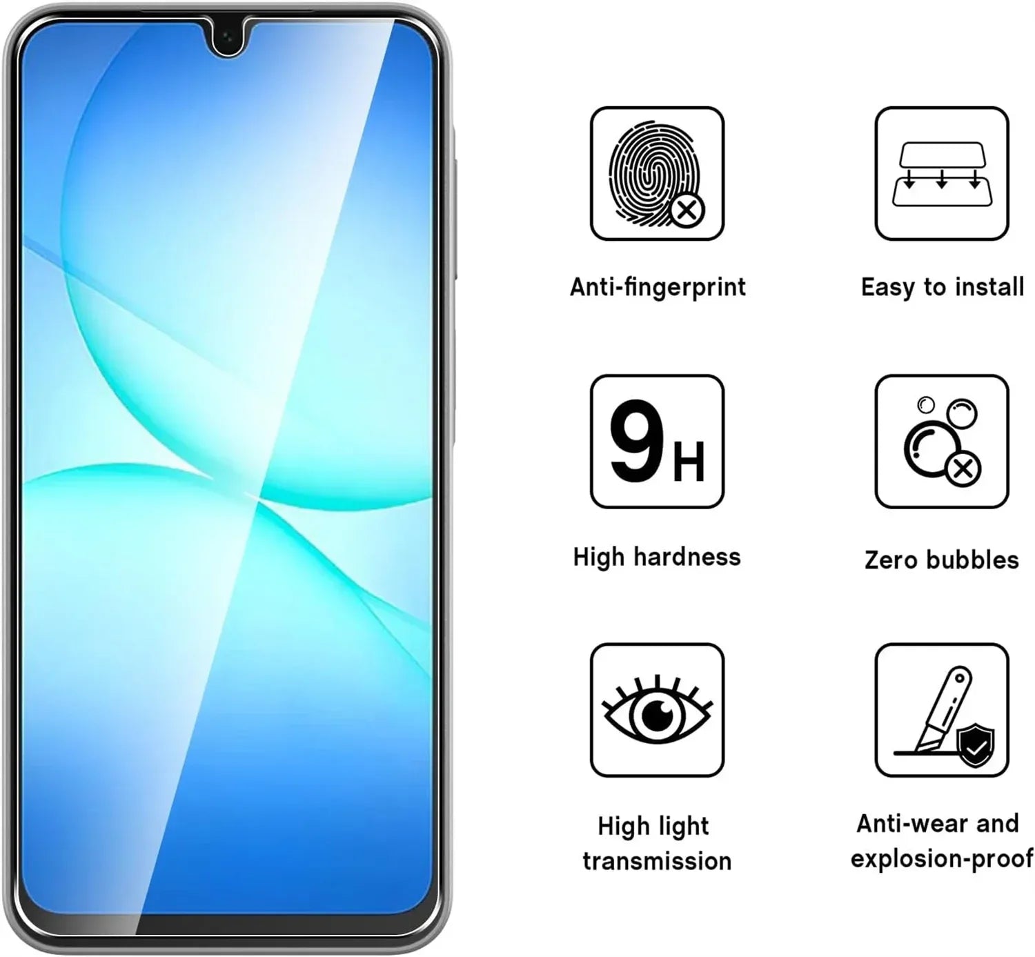 Samsung Galaxy A17 Screen Protector Tempered Glass Case-Friendly Film Tidesmit