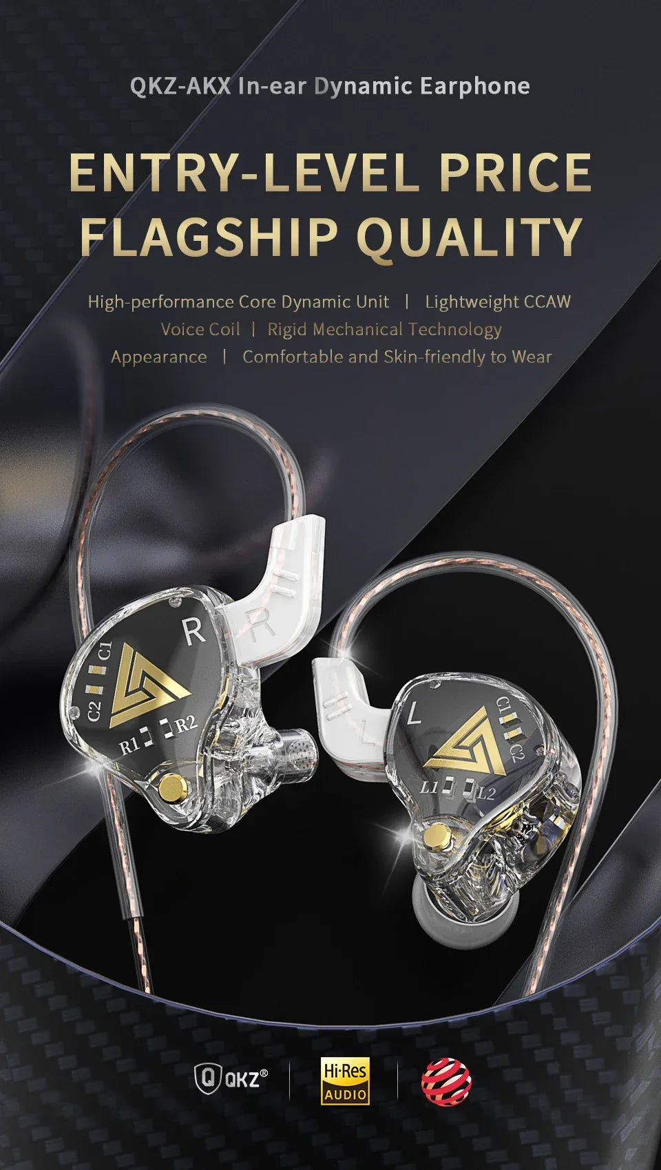 Wired In-Ear Monitors HiFi Stereo Earphones with Mic by Tidesmit Tidesmit