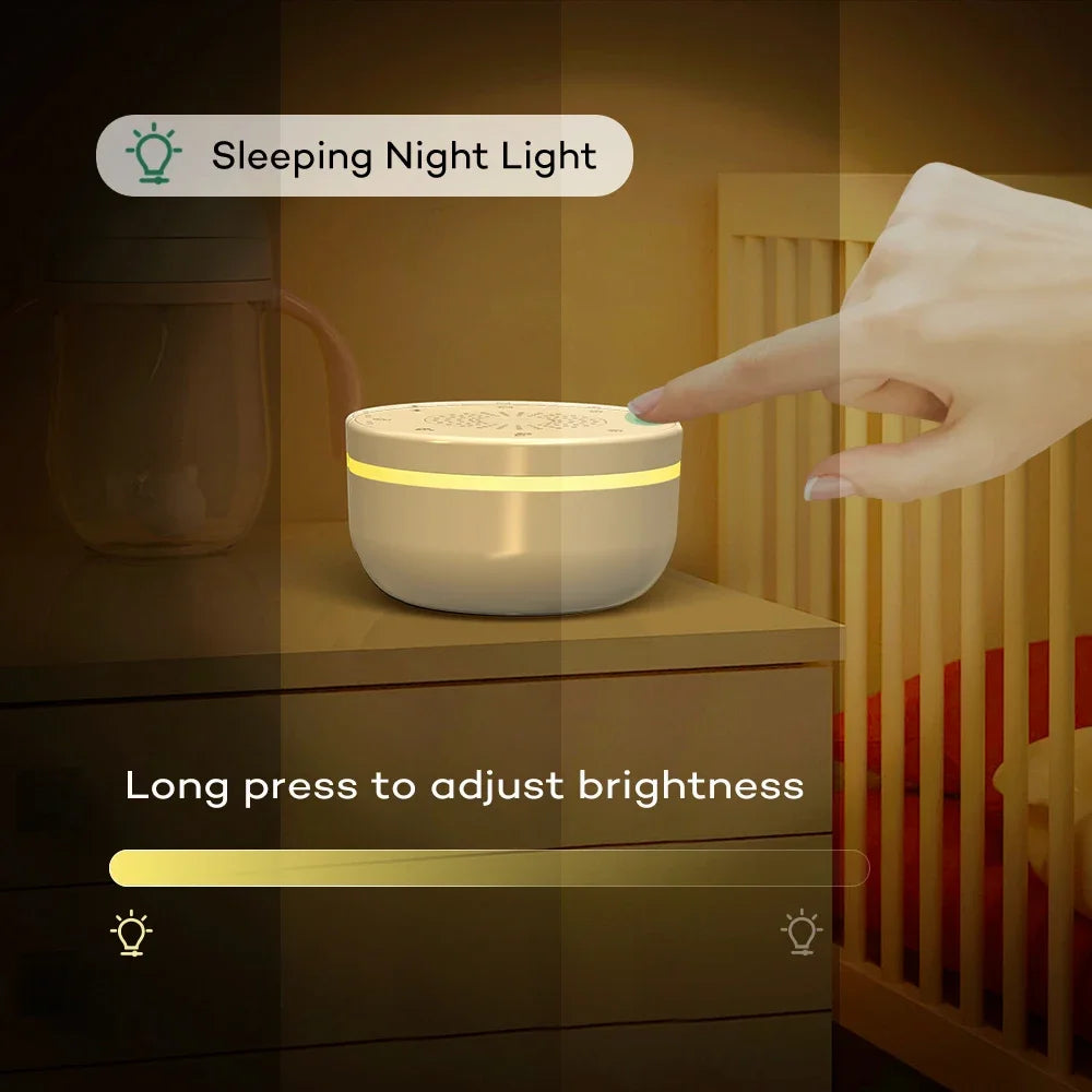 Sleep White Noise Machine with Soothing Sound Touchable Rechargeable Night Light Relaxing Audio & Sleep Lamp for Baby