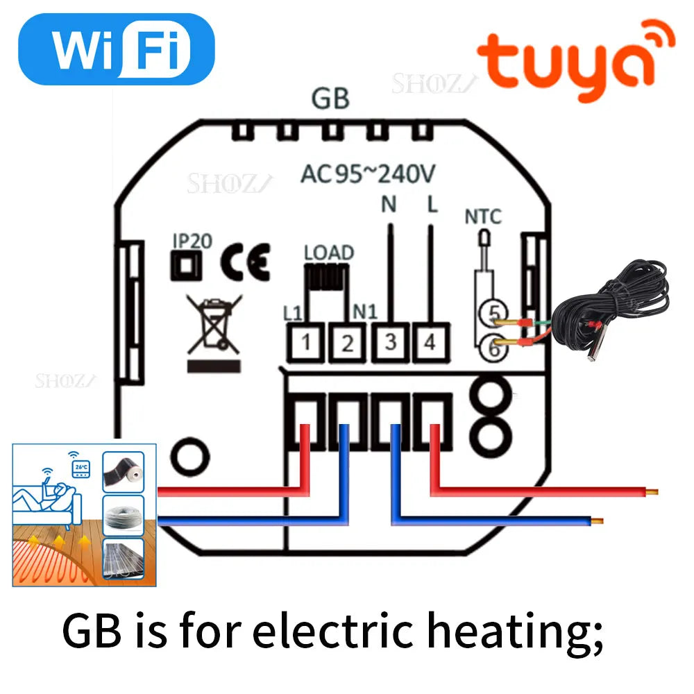 TUYA Smart Touch ZIGBEE&WIFI Thermostat LCD Screen Water Heating Electirc Floor Heating Water Gas Boiler Temperature Controller