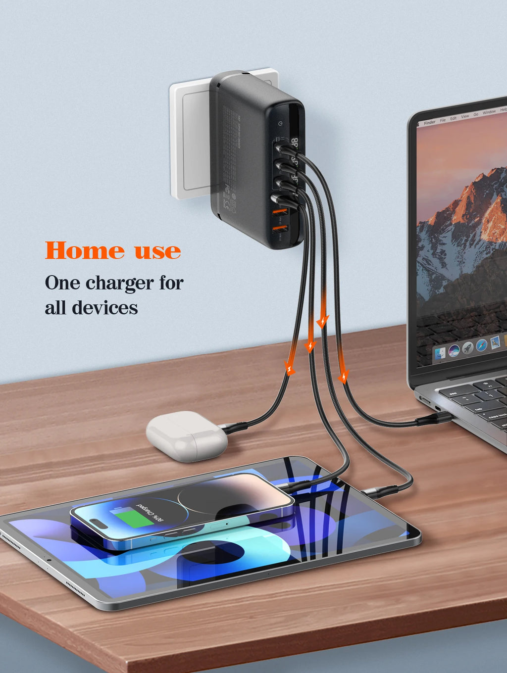 LDNIO 140W GaN international Travel Adapter USB C Charger Block 100W Port LED Display AU US UK EU Charging Station Wall Charger