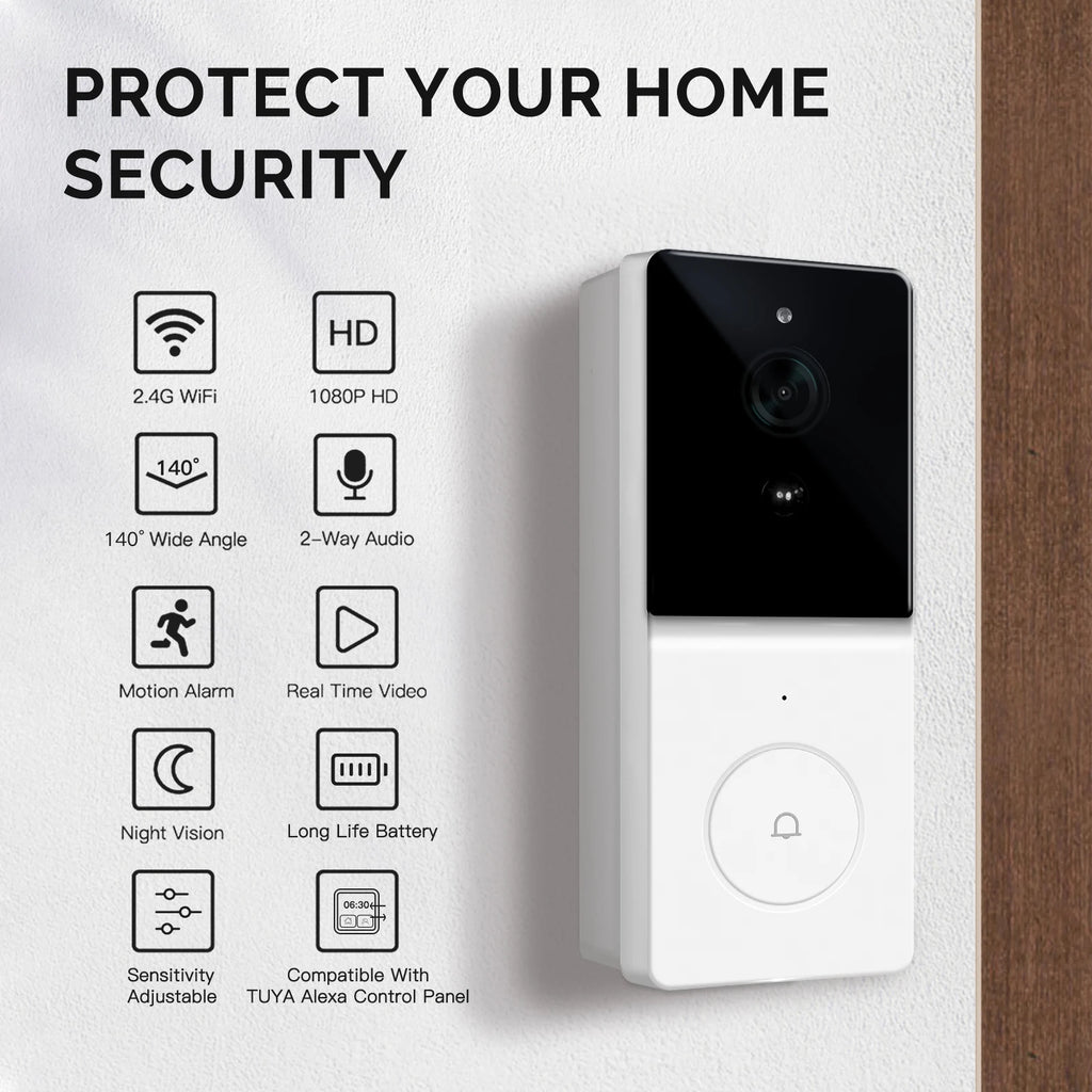 MOES Tuya Smart WiFi Video Doorbell Camera with 2-Way Audio Intercom, Night Vision & Wireless Door product  Home Security