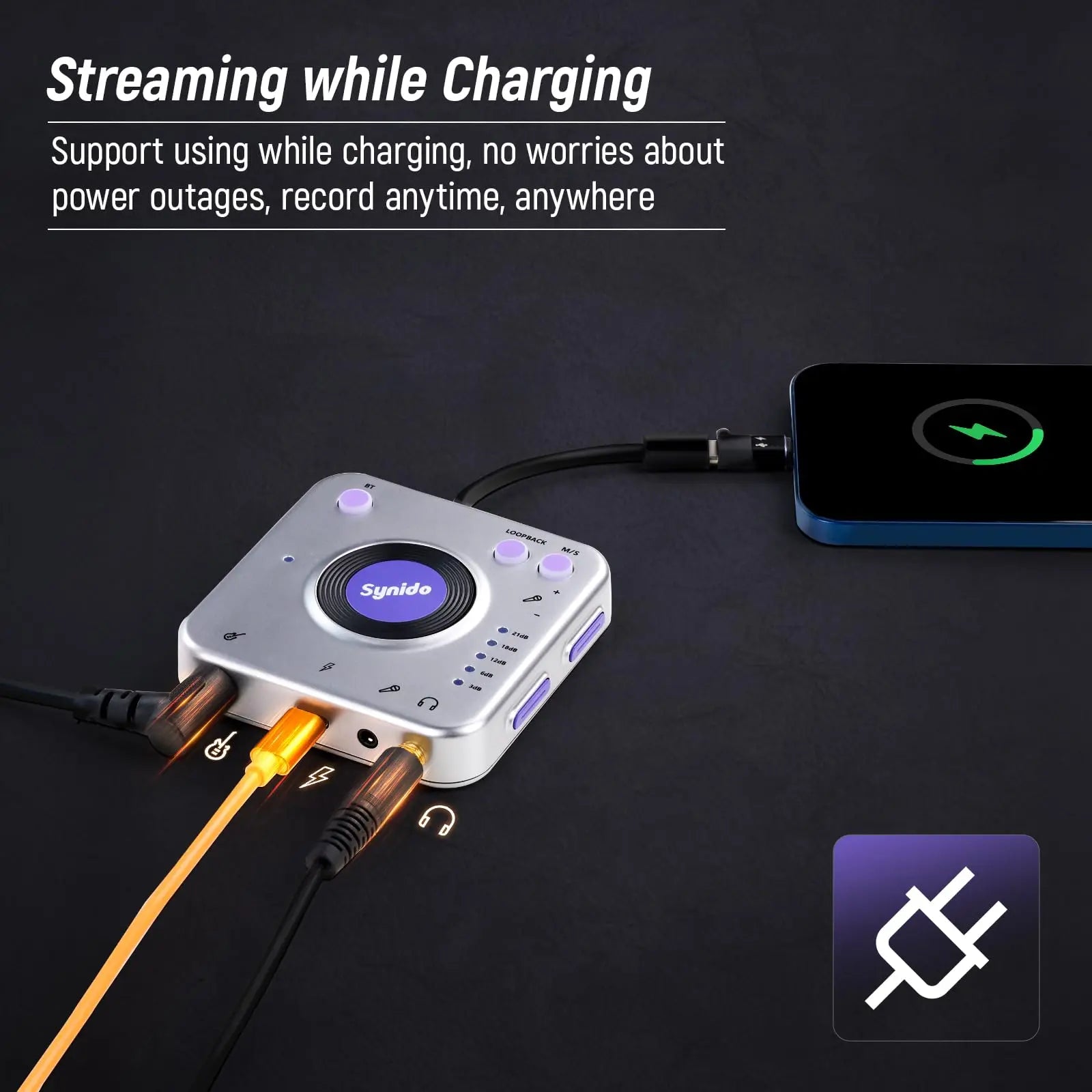A20 Audio Interface for Live Streaming | Portable Wireless Recording Dock Tidesmit