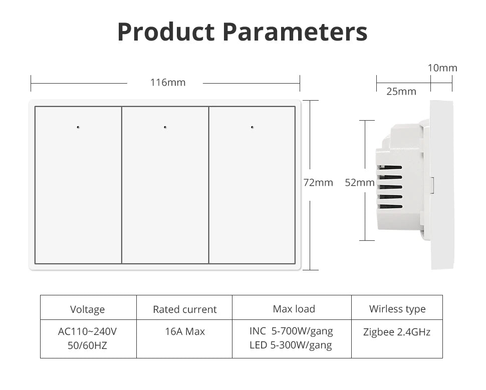Zemismart Zigbee US Wall Light Switch Work with Tuya Smart Life APP No Neutral Interruptor Timer Alexa Google Home Voice Control