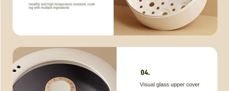 White steamer basket sitting inside a non-stick cooking pot