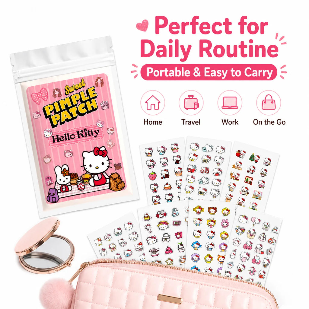 Hello Kitty Hydrocolloid Pimple Patch Acne Spot Cover Waterproof Breathable Invisible for Women Girls Daily Use