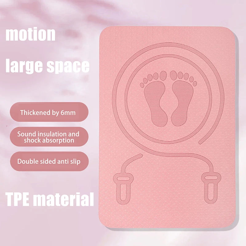 6 MM Skipping Rope Mat Anti-noise Jump Rope Mat Floor Mats Exercise Shock Absorption Yoga Mat TPE Skipping Mat Fitness Pad