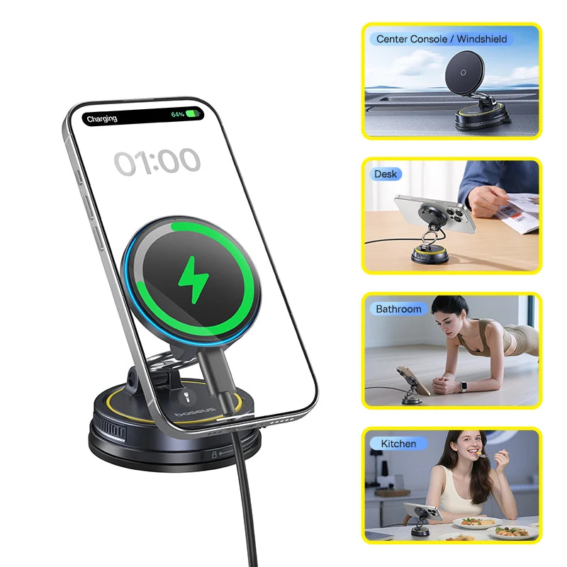 Magnetic Car Phone Holder | 360 Rotation Mount | Silver Tidesmit Silver Tidesmit