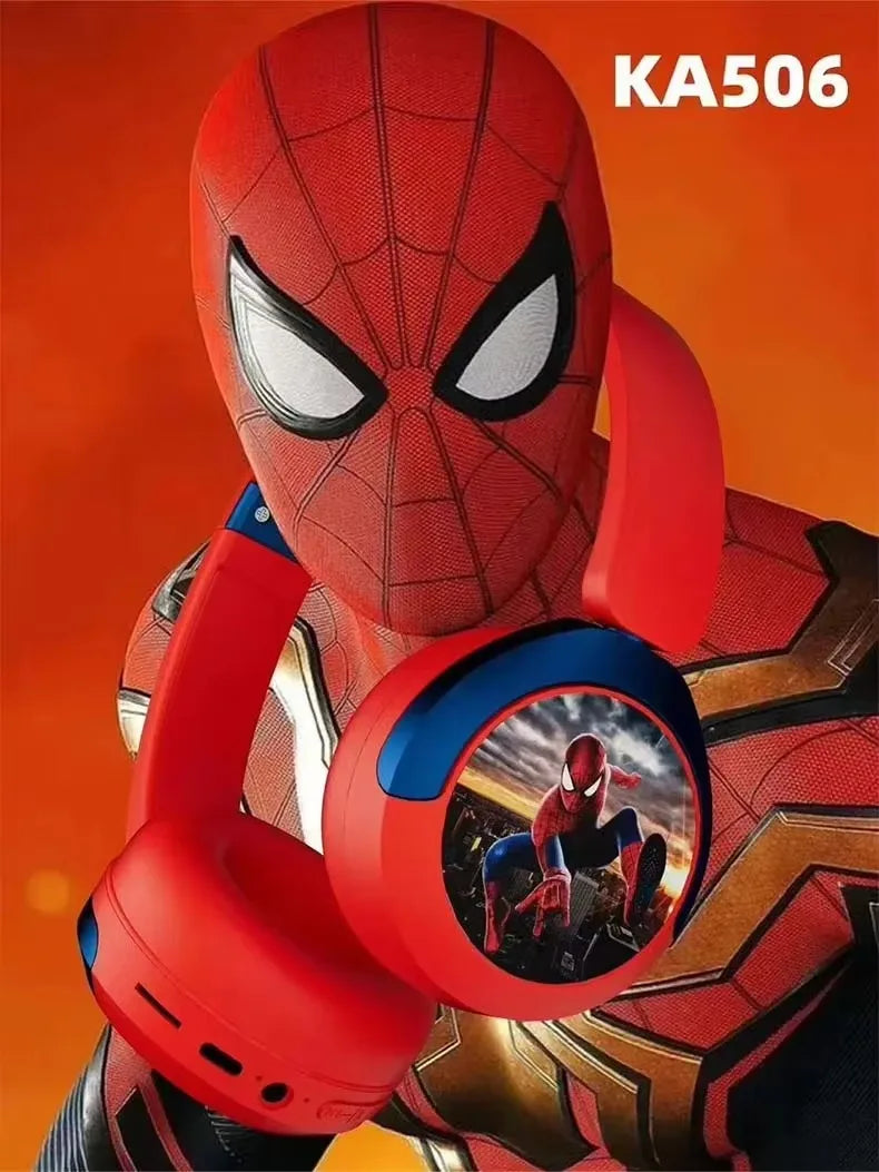 Spider Man Kids Wireless Headphones - Foldable Over-Ear Bluetooth Audio Tidesmit