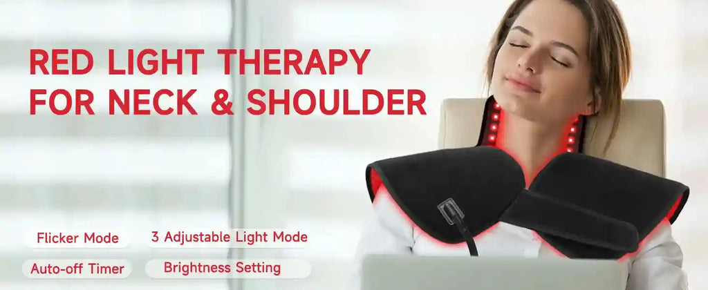 Red Light Therapy Neck Wrap - Dual-Chip LED Pad for Muscle Relief Massage Chairs Tidesmit