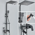 Black Chrome 3/4-way Shower Faucet Rainfall Shower Hot Cold Water Mixer Bidet Faucet Commodity Shelf For Bathroom Shower Mixer