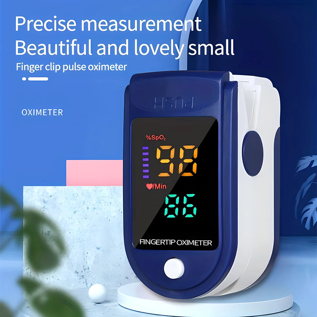 Fingertip Oximeter Blood Oxygen Saturation Monitor SpO2 With Pulse Rate Measurement Portable LED Display No Battery