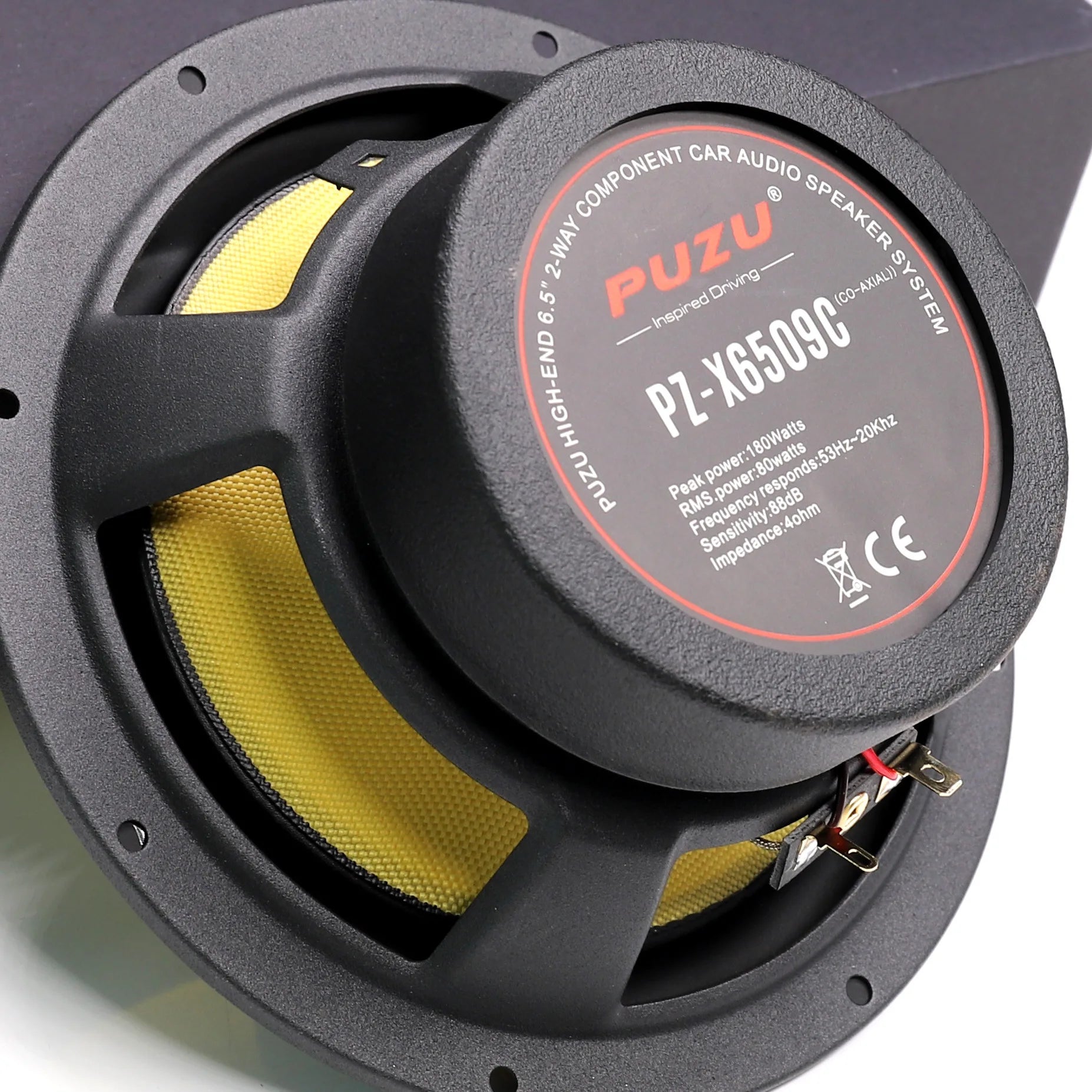 PUZU PZ-6509C Co-axial Car Audio Speakers with 180W Output Power Glassfiber Cone Deep Bass Sound Quality
