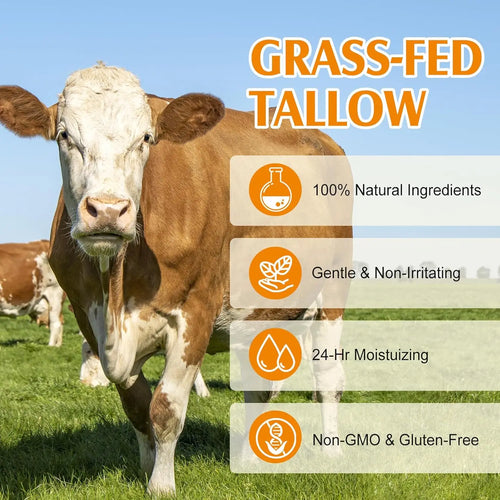 Tidesmit 120g grass-fed beef tallow and wild honey paste for deep moisturizing and wrinkle reduction
