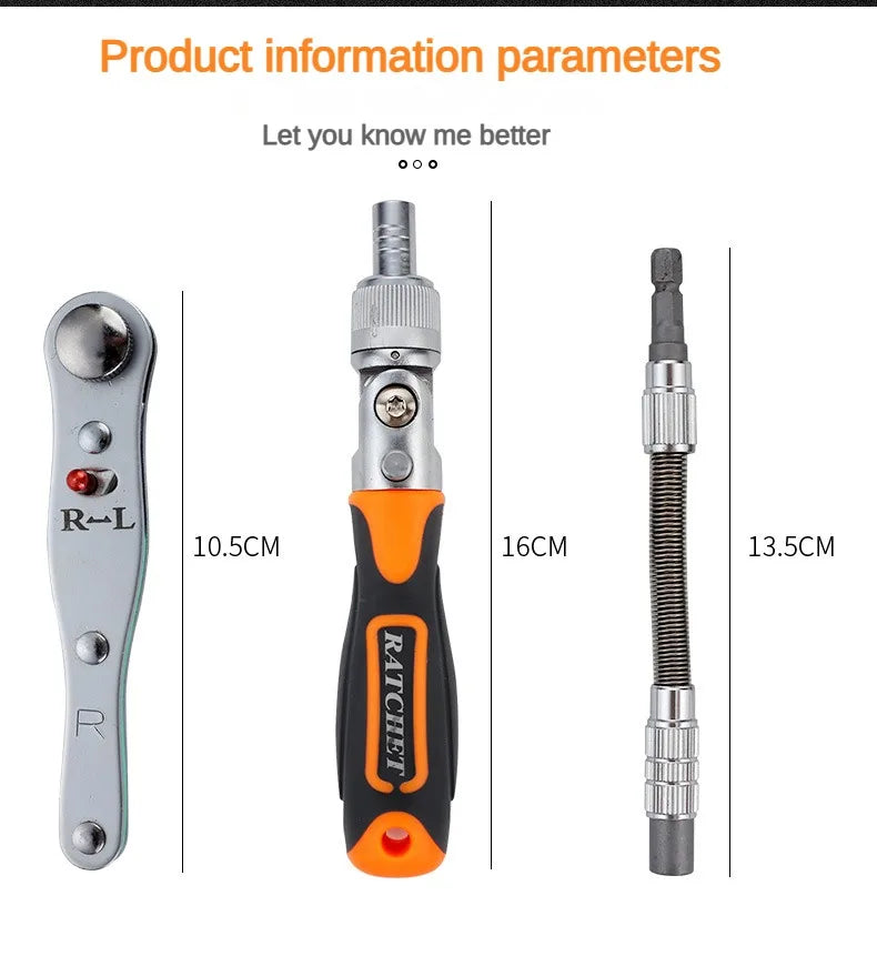 38pcs Professional Motorcycle Bicycle Maintenance Tool Set Quick Hand Tool Ratchet Screwdriver Sleeve Portable for Bike Repair