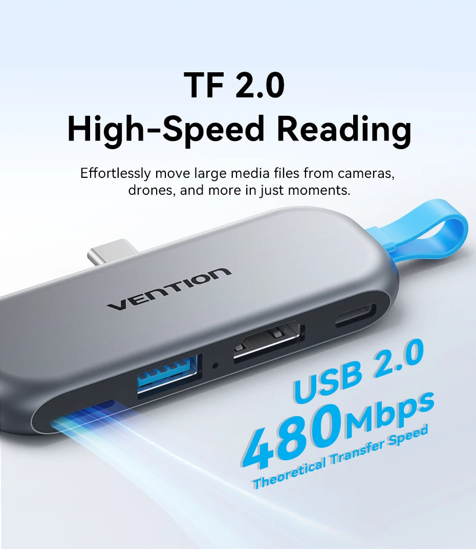 USB C Hub 4K 60Hz HDMI Adapter with 100W PD Charging for MacBook Tidesmit
