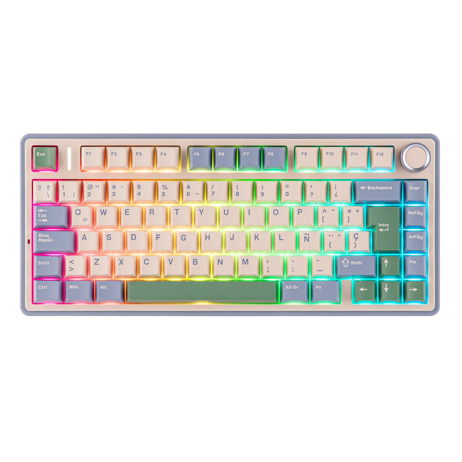 EPOMAKER AULA F75 ISO-ES 75% Spanish QWERTY Hot-Swap Gasket-Mounted Wired/Bluetooth/2.4GHz Wireless Mechanical Gaming Keyboard RGB Backlight