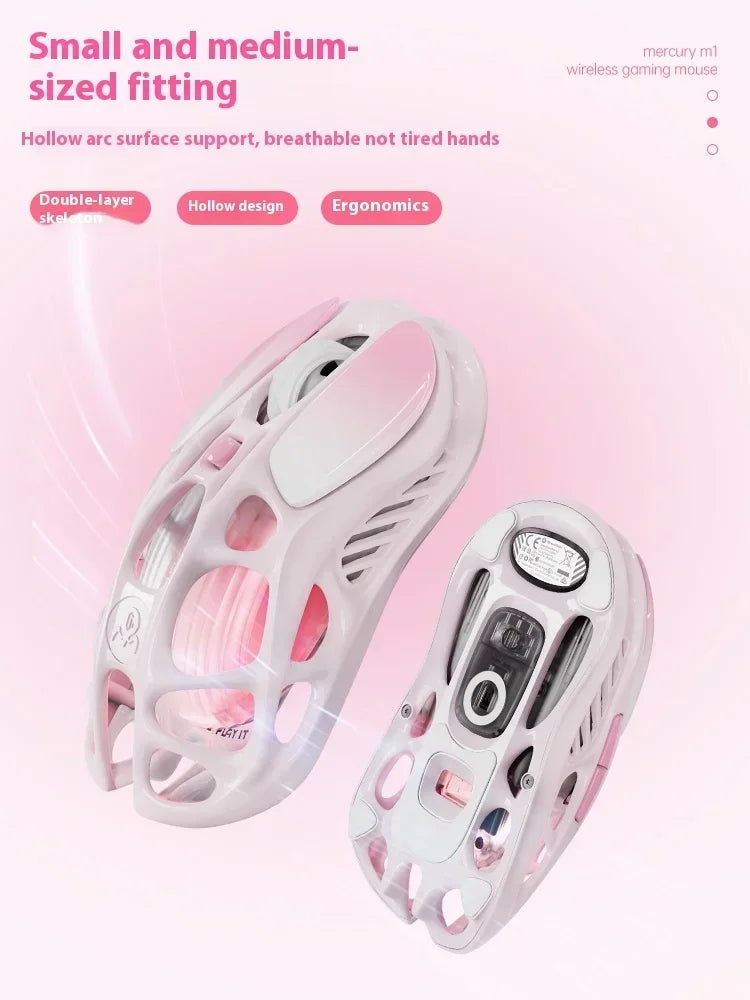 GravaStar Mercury M2 M1 Wireless Gaming Mouse Alloy 26000 DPI PAW3395DM Sensor Lightweight Hollowed Out Design RGB E-sports Mice