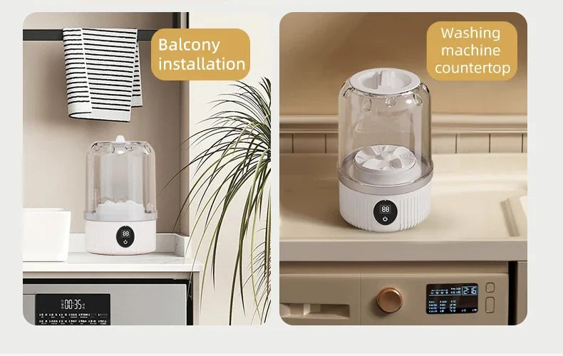 Tidesmit portable electric washing cup for underwear and socks with wireless charging base for small laundry items