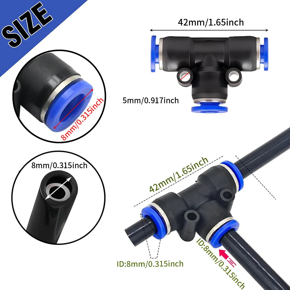 30M-5M DIY Free Bending Universal Sprayer Kit 8mm Hose Patio Misting Cooling System for Garden Plant Fogging Watering Irrigation