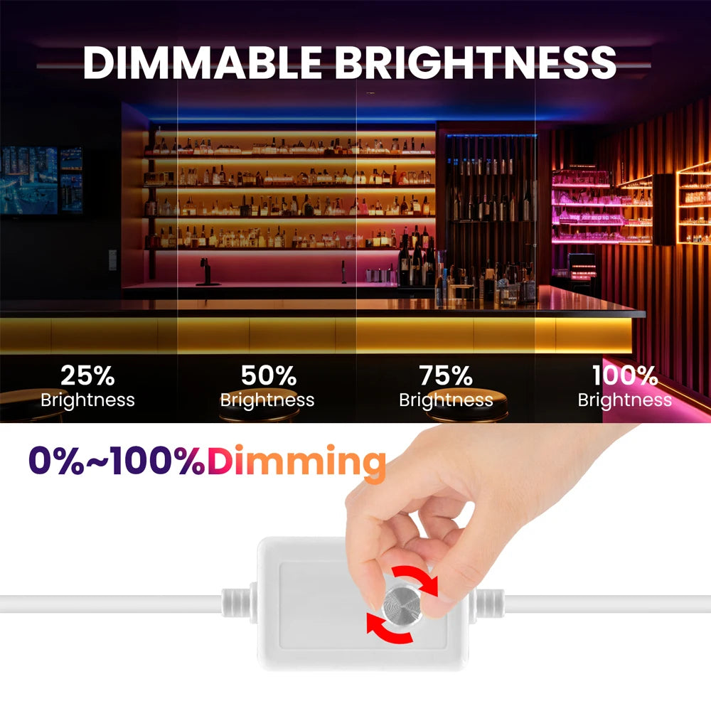 220V Dimmable COB Led Strip Light ON/OFF Dimmer Waterproof 288Leds Flexible Neon Lamp Home Decor EU Power Kit Warm Natural White
