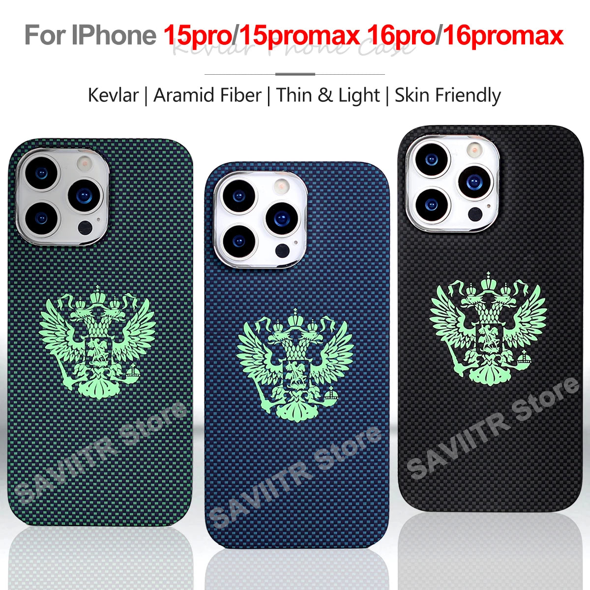 iPhone 16 Pro Max Carbon Fiber Magnetic Case Blue Mag - Slim Drop Protection Tidesmit