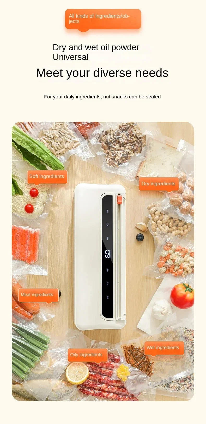 CENRR NEW Electric Vaccum Sealer Dry/Wet Food Packaging Machine Bag Sealing With UV Food Cutter Food Vacuum Packaging Machine