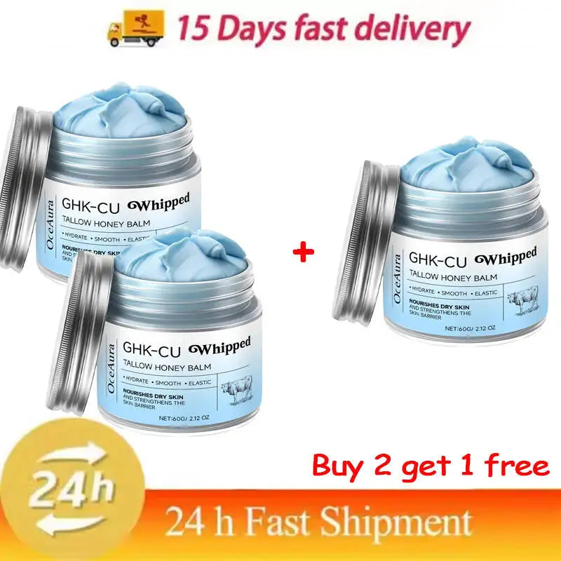 Copper Peptides GHK-Cu Beef Tallow Skin Blue Balm Manuka Honey Face Body Moisturizing Brightening for Mature Dry Sensitive Care
