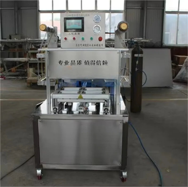 Customized New Type Vacuum Fresh Food Tray Sealer/plastic Bowl Cups Sealing Machine/vacuum Plastic Box Container Sealing Machine