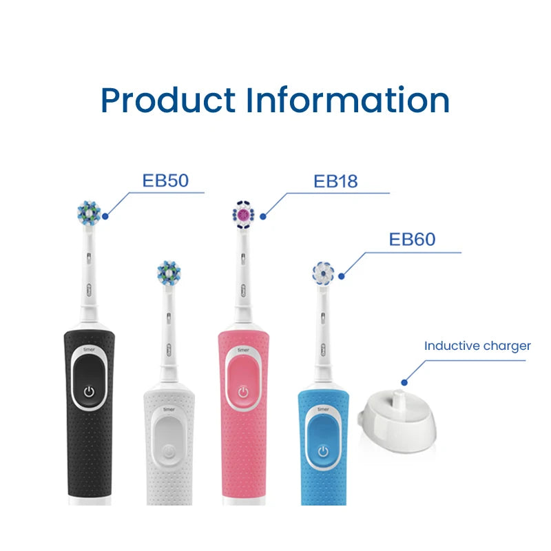Oral B D100 2D Vitality Electric Toothbrush Timer 7600Rpm Cross Action Deep Cleaning and Whitening Teeth Tooth Brush