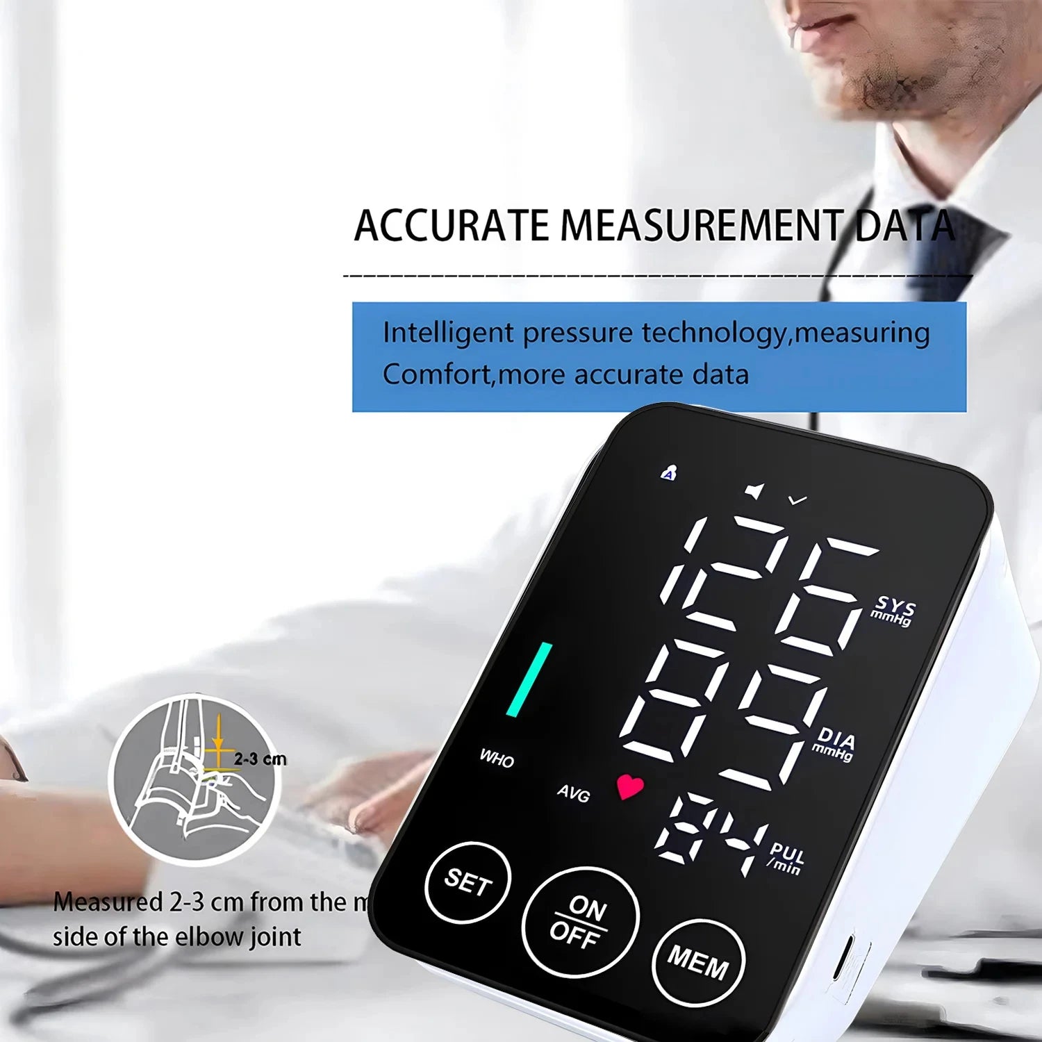 Spanish Voice Medical Digital Lcd Upper Arm Blood Pressure Monitor Cuffs Home Heart Rate Meter Tonometers Large Cuff Automatic